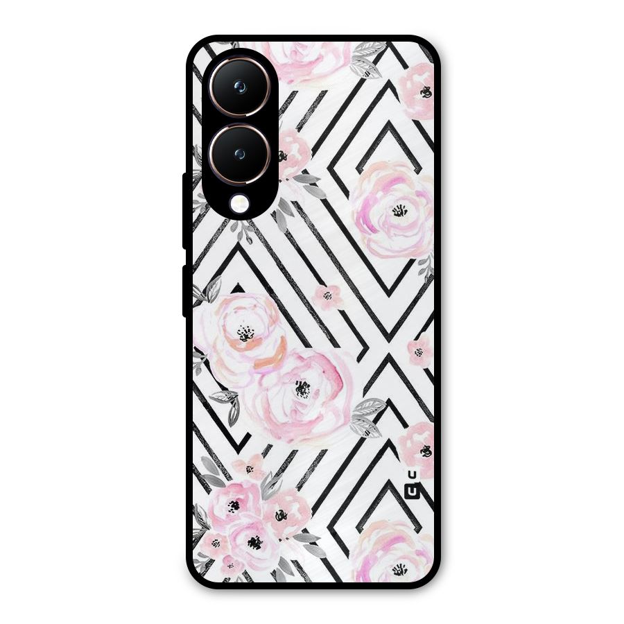 Light Pastel Flowers Design Metal Back Case for Vivo Y28