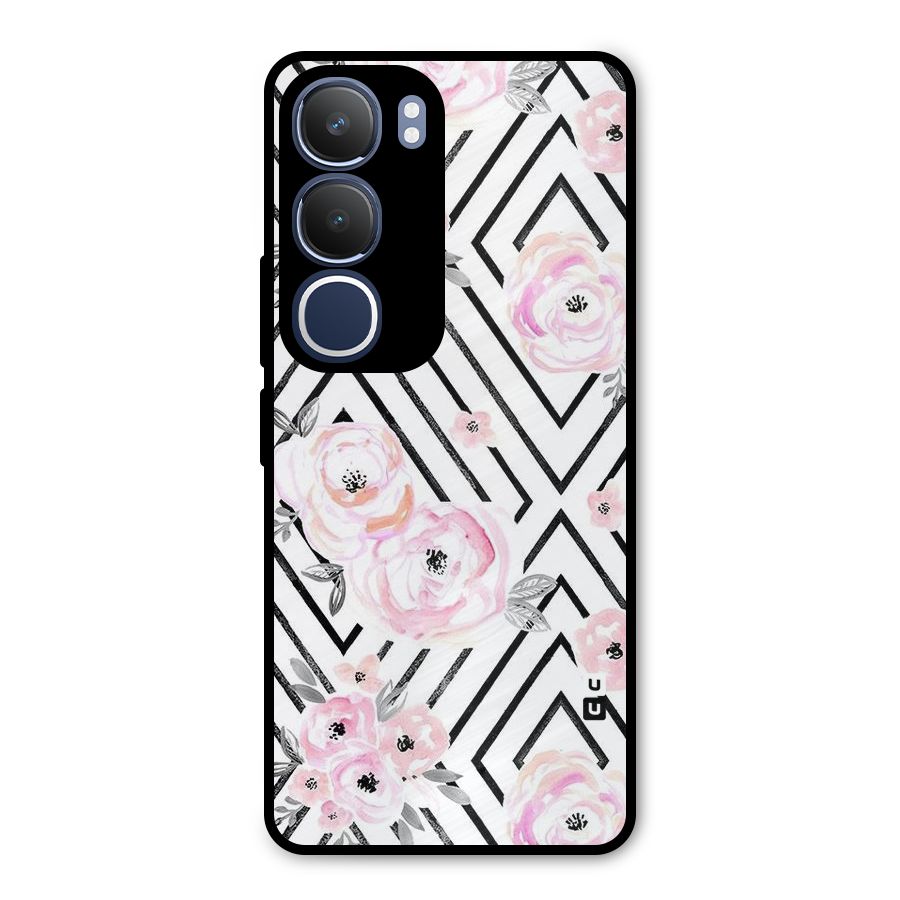 Light Pastel Flowers Design Metal Back Case for Vivo Y29