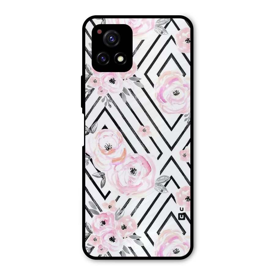 Light Pastel Flowers Design Metal Back Case for Vivo Y72 5G