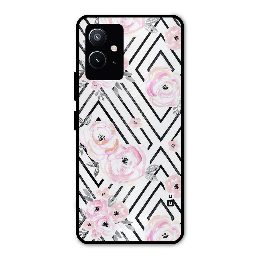 Light Pastel Flowers Design Metal Back Case for Vivo Y75 5G