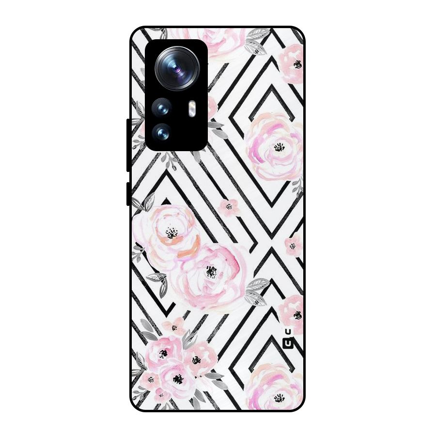 Light Pastel Flowers Design Metal Back Case for Xiaomi 12 Pro