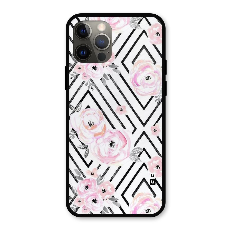 Light Pastel Flowers Design Metal Back Case for iPhone 12 Pro
