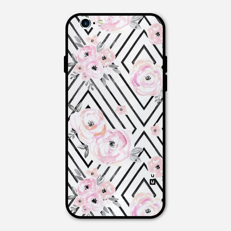Light Pastel Flowers Design Metal Back Case for iPhone 6 6s