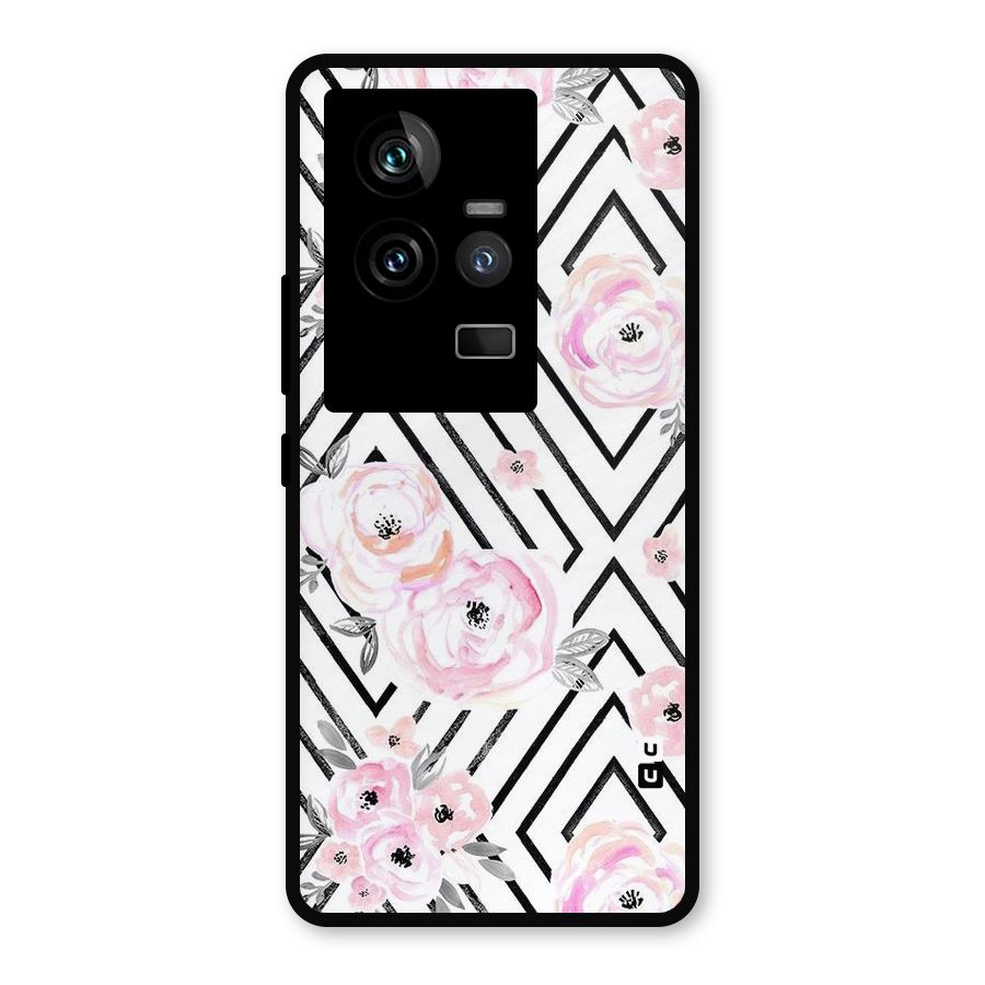 Light Pastel Flowers Design Metal Back Case for iQOO 11 5G