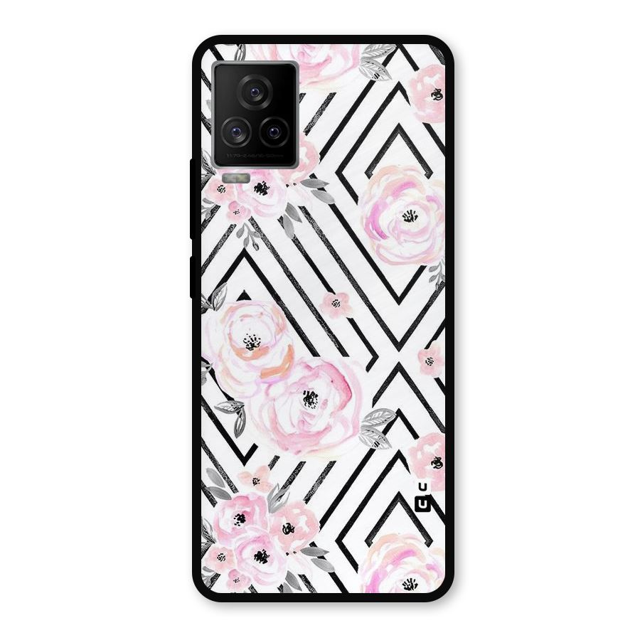 Light Pastel Flowers Design Metal Back Case for iQOO 7 Legend 5G