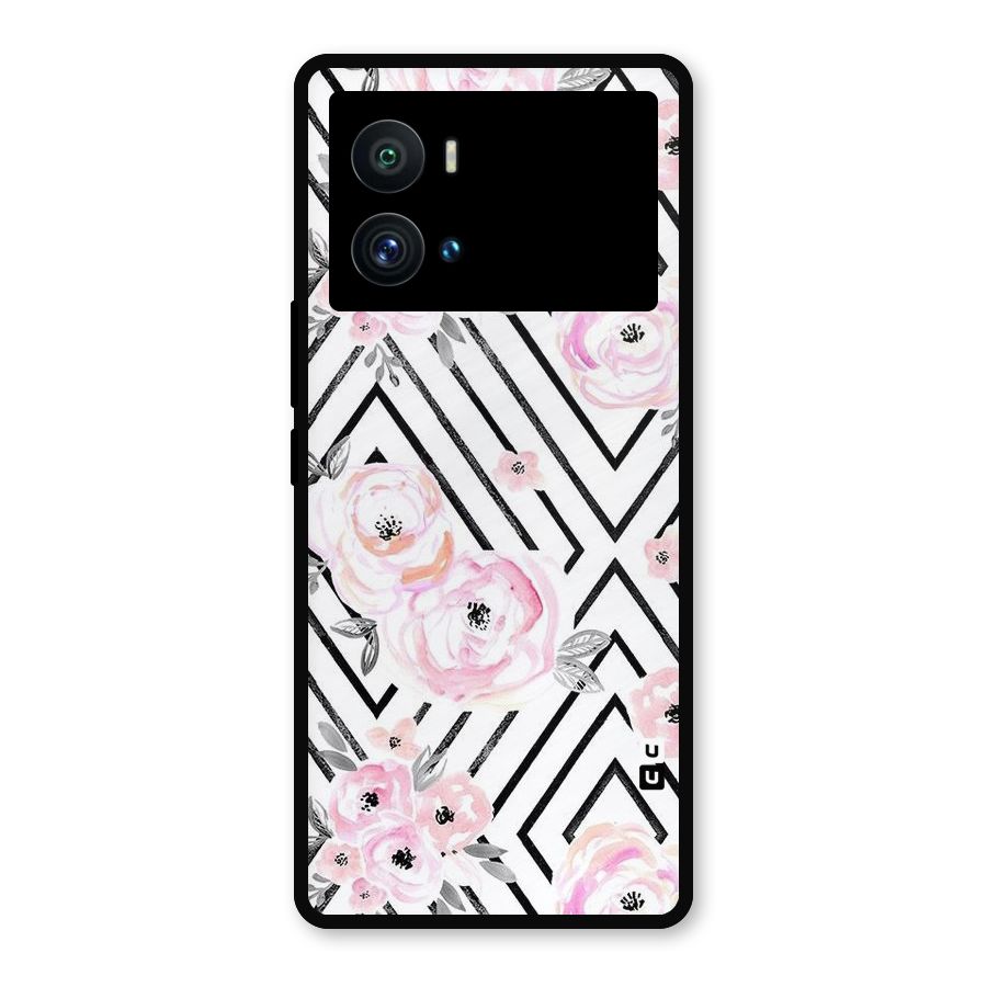 Light Pastel Flowers Design Metal Back Case for iQOO 9 Pro