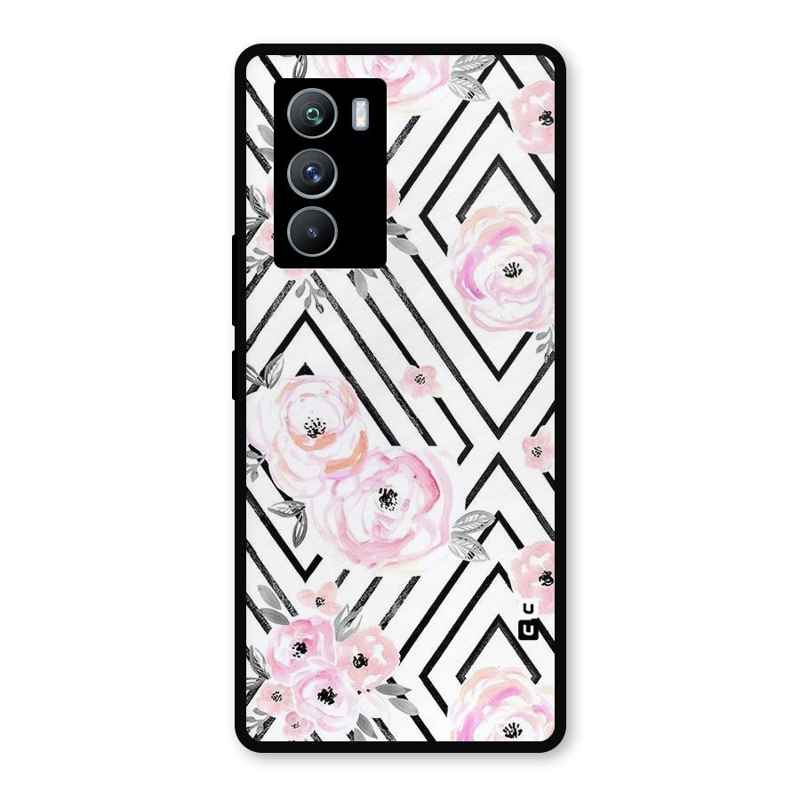 Light Pastel Flowers Design Metal Back Case for iQOO 9 SE