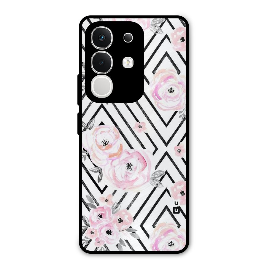 Light Pastel Flowers Design Metal Back Case for iQOO Z10x
