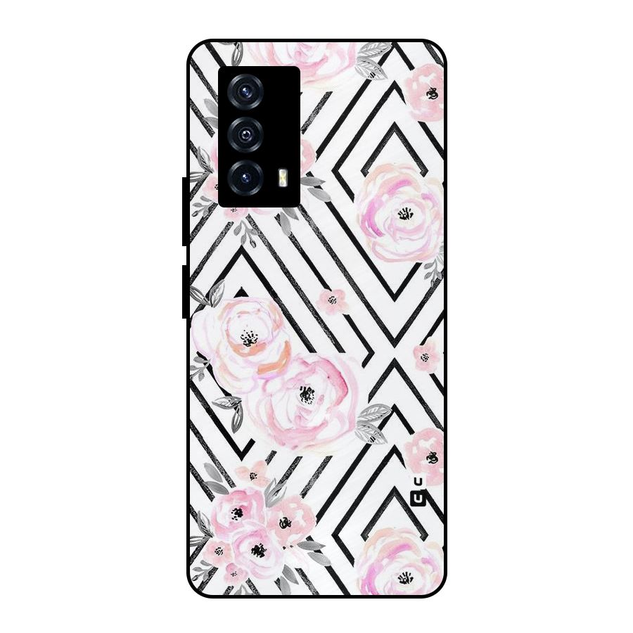 Light Pastel Flowers Design Metal Back Case for iQOO Z5