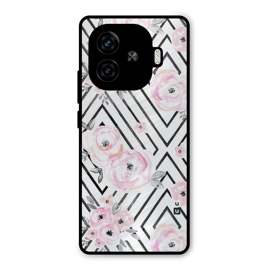 Light Pastel Flowers Design Metal Back Case for iQOO Z9 Turbo