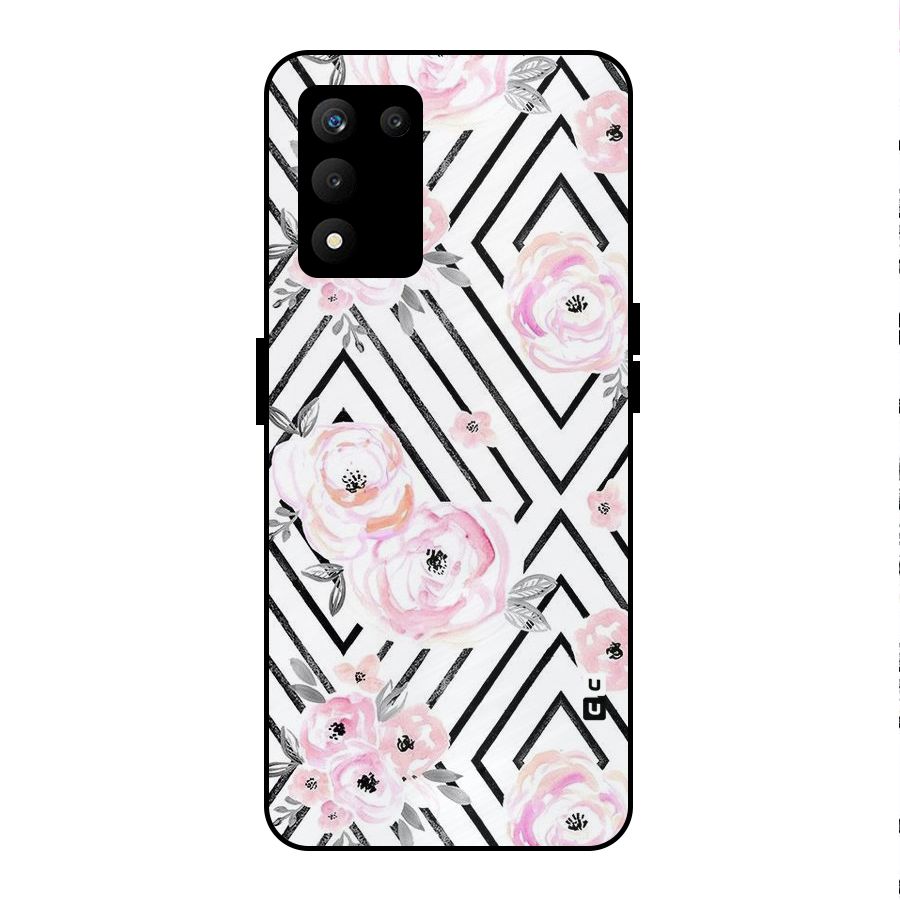 Light Pastel Flowers Design Metal Back Case for realme 9 5G SE