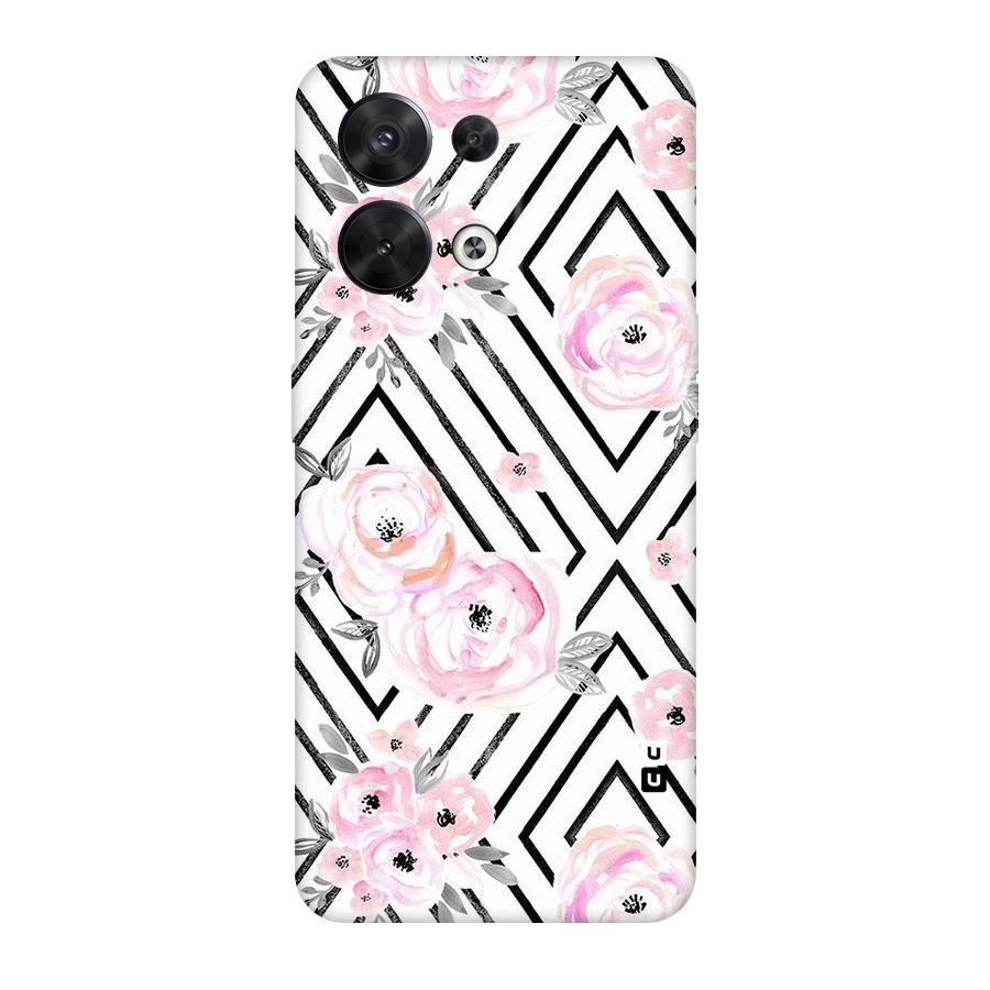 Light Pastel Flowers Design Original Polycarbonate Back Case for Oppo Reno8 5G