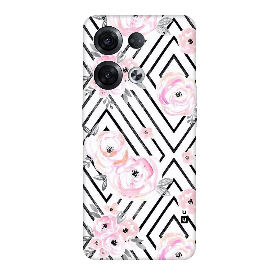 Light Pastel Flowers Design Original Polycarbonate Back Case for Oppo Reno8 Pro 5G