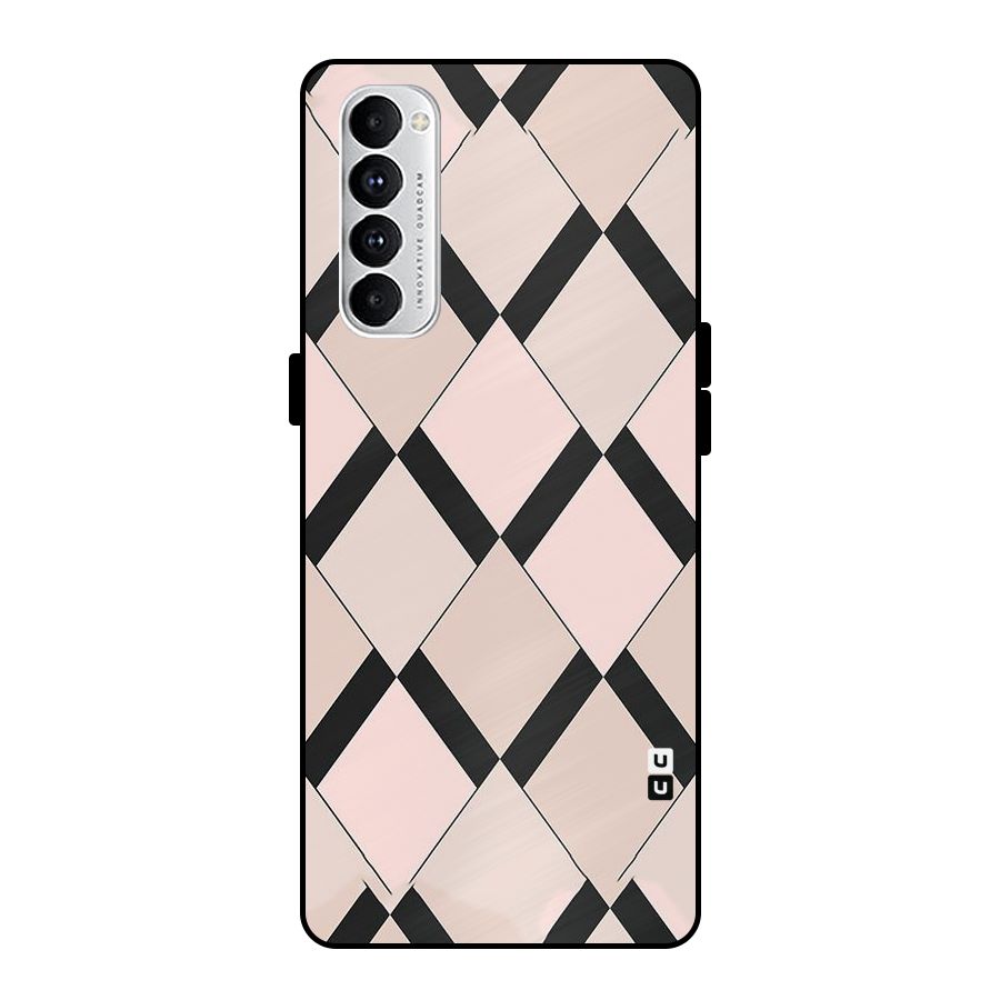 Light Pink Metal Back Case for Oppo Reno4 Pro