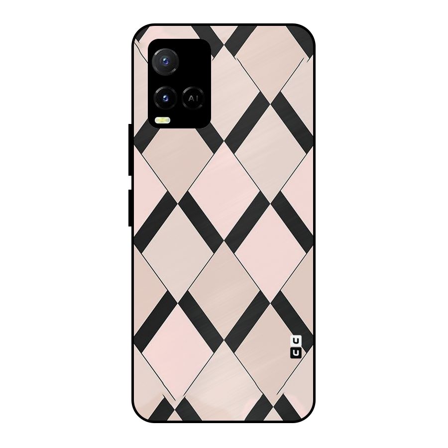 Light Pink Metal Back Case for Vivo Y21A