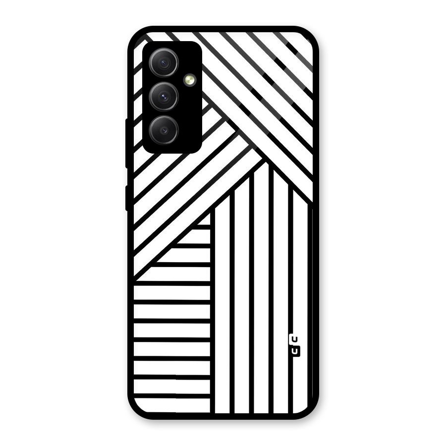 Lines Pattern Stripes Glass Back Case for Galaxy A34