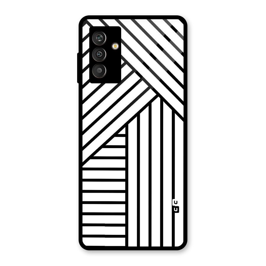 Lines Pattern Stripes Glass Back Case for Galaxy M13
