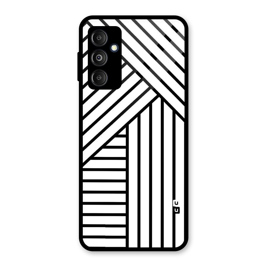 Lines Pattern Stripes Glass Back Case for Galaxy M14 5G
