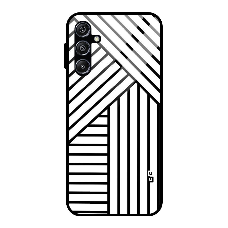 Lines Pattern Stripes Glass Back Case for Galaxy M34 5G