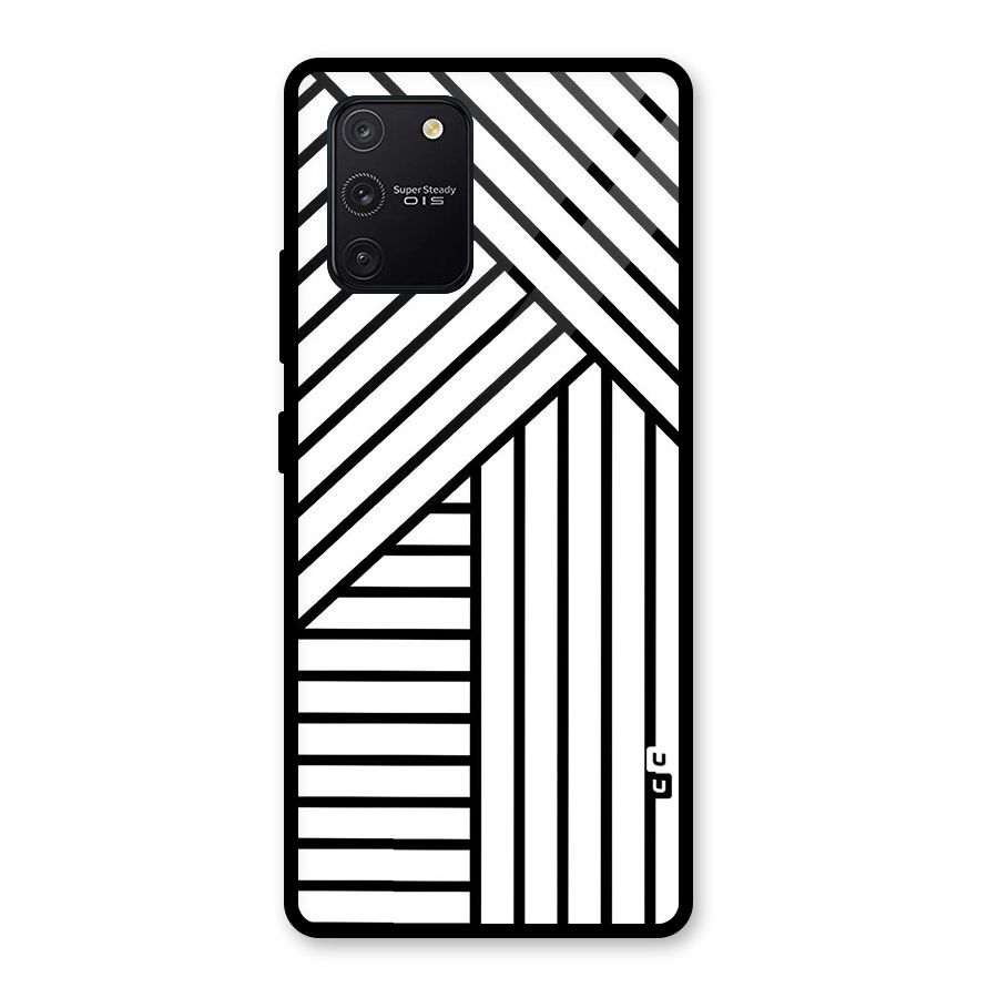 Lines Pattern Stripes Glass Back Case for Galaxy S10 Lite