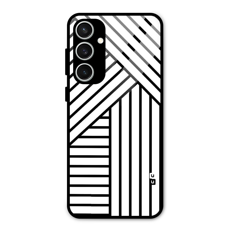 Lines Pattern Stripes Glass Back Case for Galaxy S23 FE