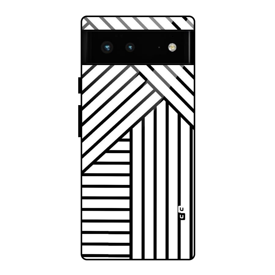Lines Pattern Stripes Glass Back Case for Google Pixel 6
