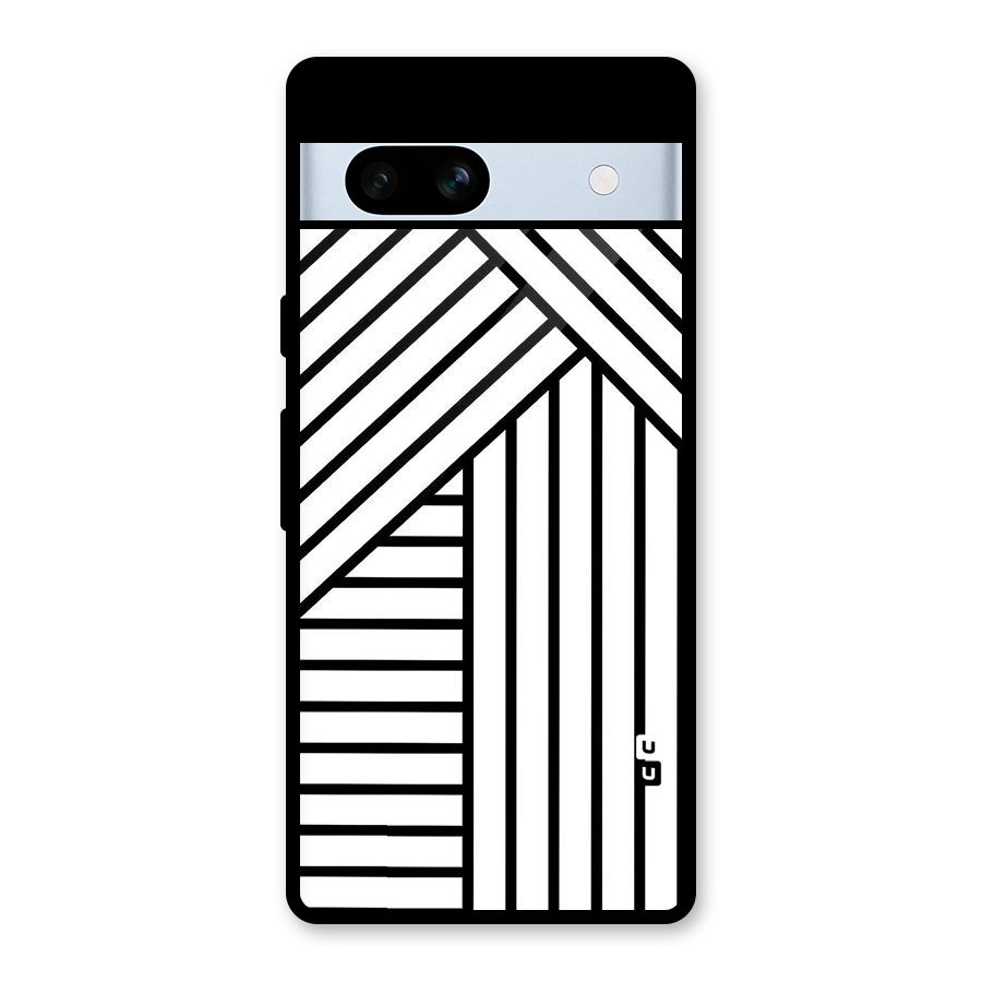 Lines Pattern Stripes Glass Back Case for Google Pixel 7a