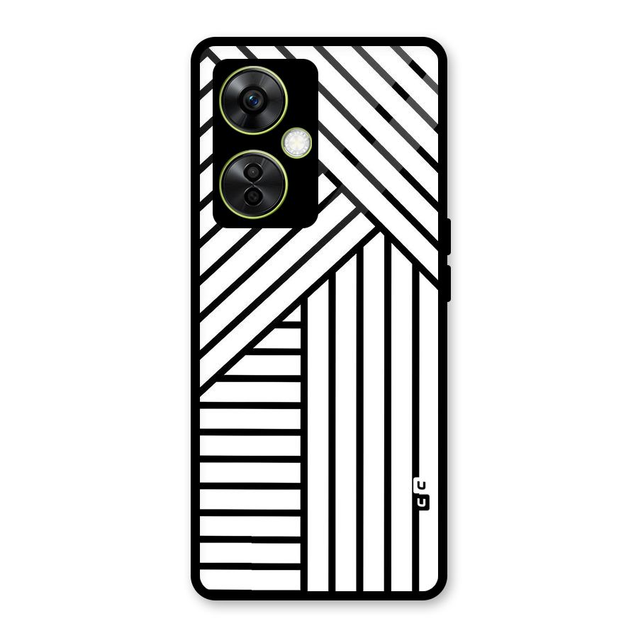 Lines Pattern Stripes Glass Back Case for OnePlus Nord CE 3 Lite