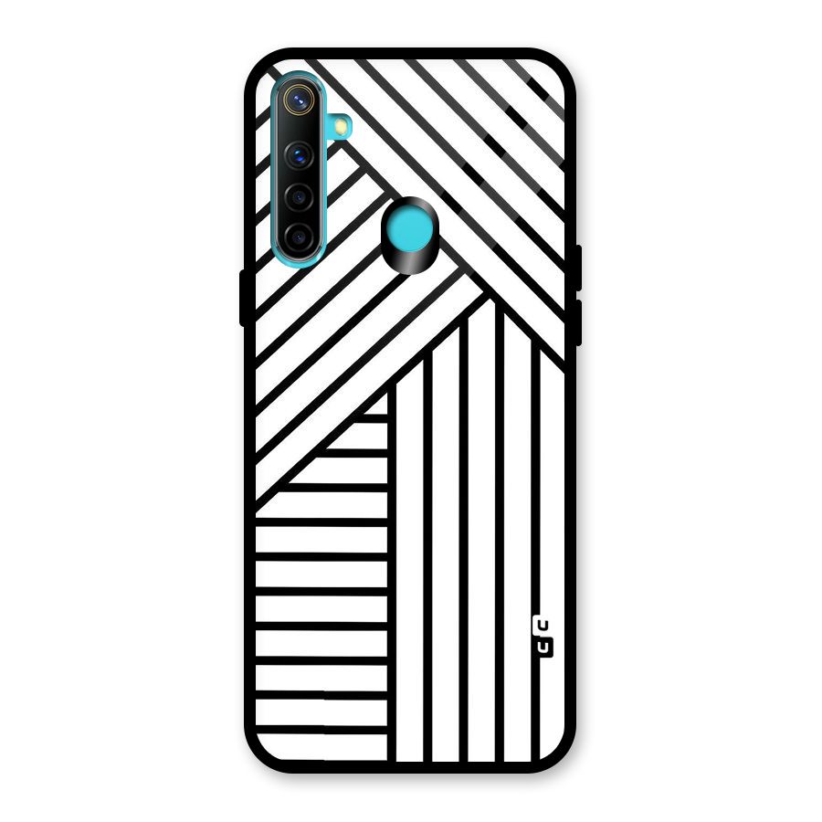 Lines Pattern Stripes Glass Back Case for Realme 5