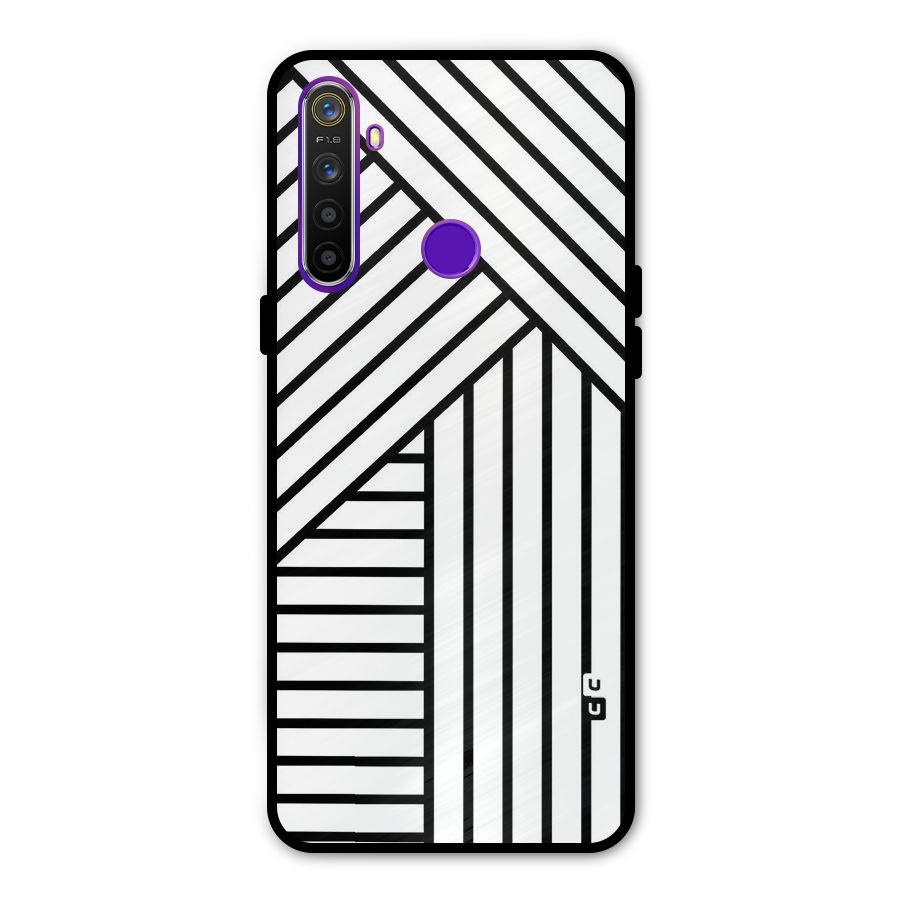 Lines Pattern Stripes Glass Back Case for Realme 5s