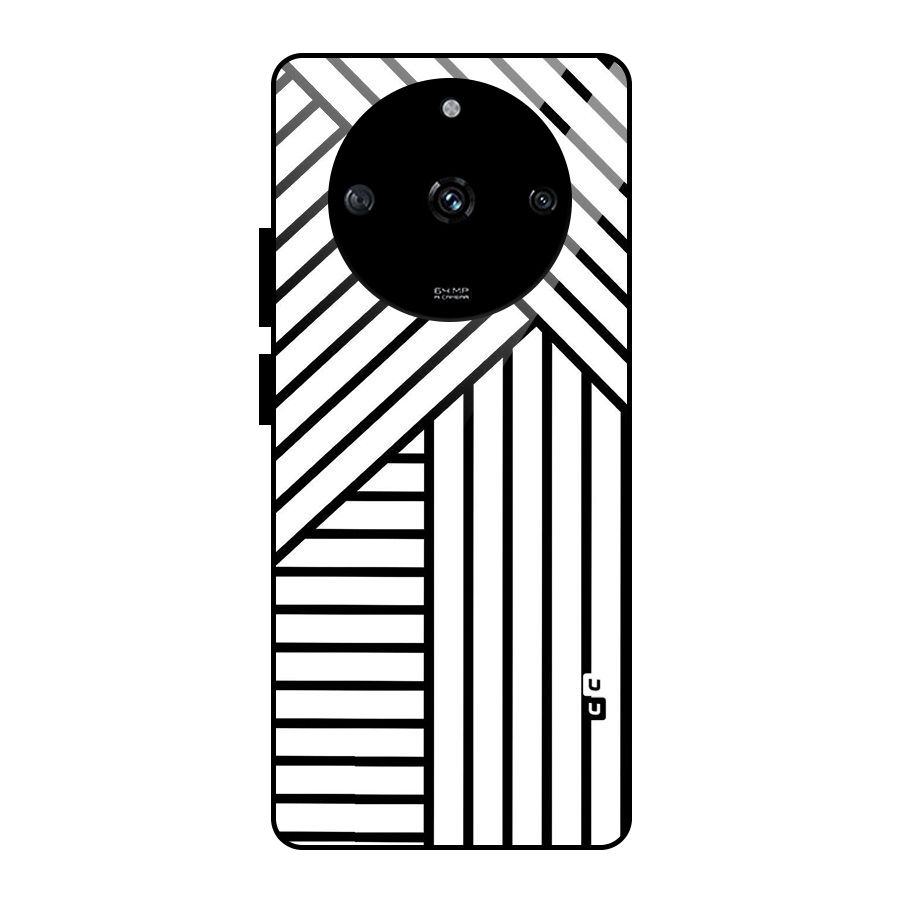 Lines Pattern Stripes Glass Back Case for Realme Narzo 60 5G