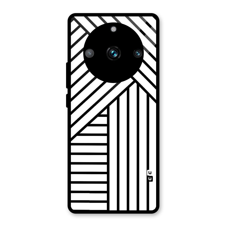 Lines Pattern Stripes Glass Back Case for Realme Narzo 60 Pro