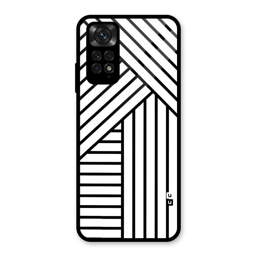 Lines Pattern Stripes Glass Back Case for Redmi Note 11S