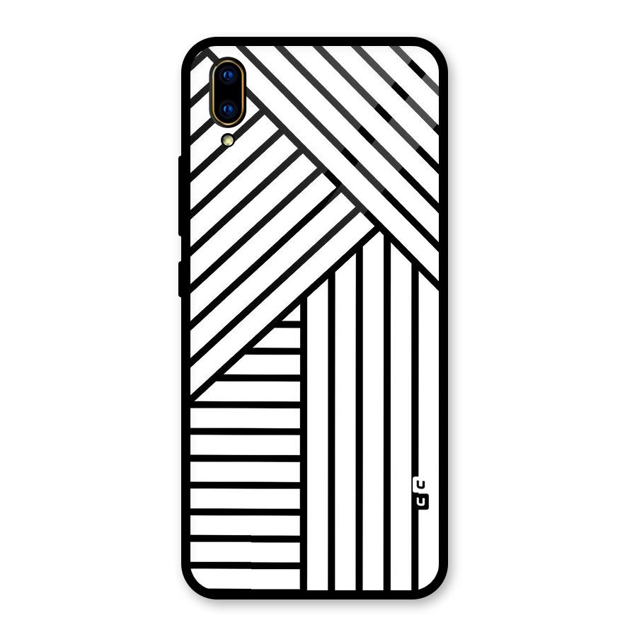 Lines Pattern Stripes Glass Back Case for Vivo V11 Pro