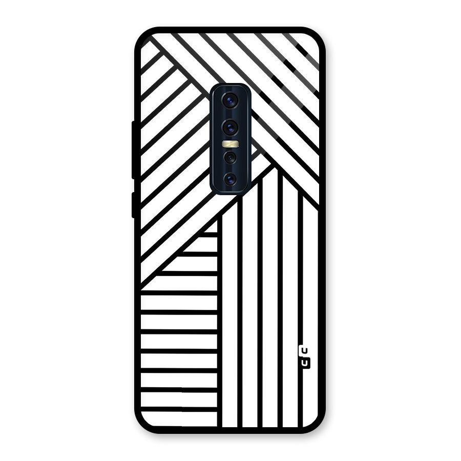 Lines Pattern Stripes Glass Back Case for Vivo V17 Pro