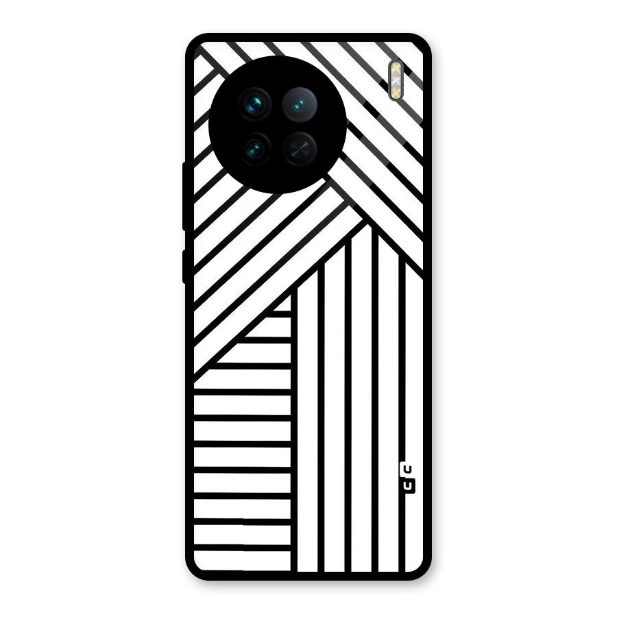 Lines Pattern Stripes Glass Back Case for Vivo X90