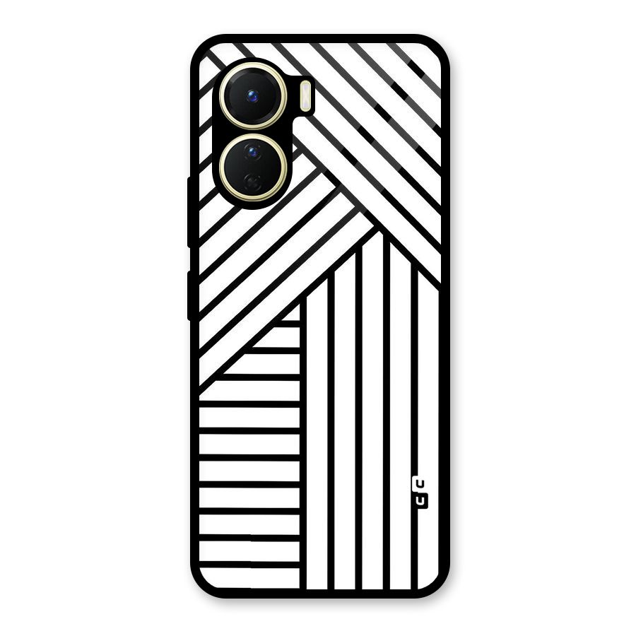Lines Pattern Stripes Glass Back Case for Vivo Y16