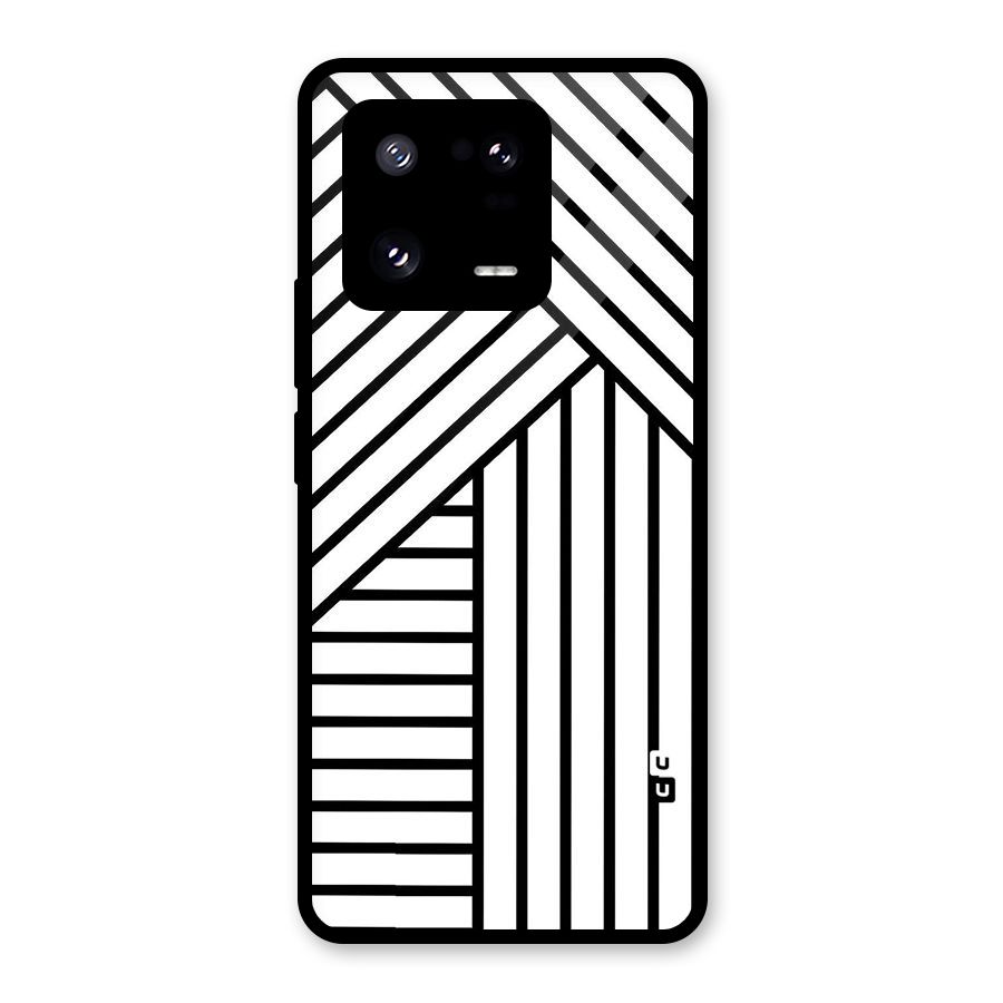 Lines Pattern Stripes Glass Back Case for Xiaomi 13 Pro