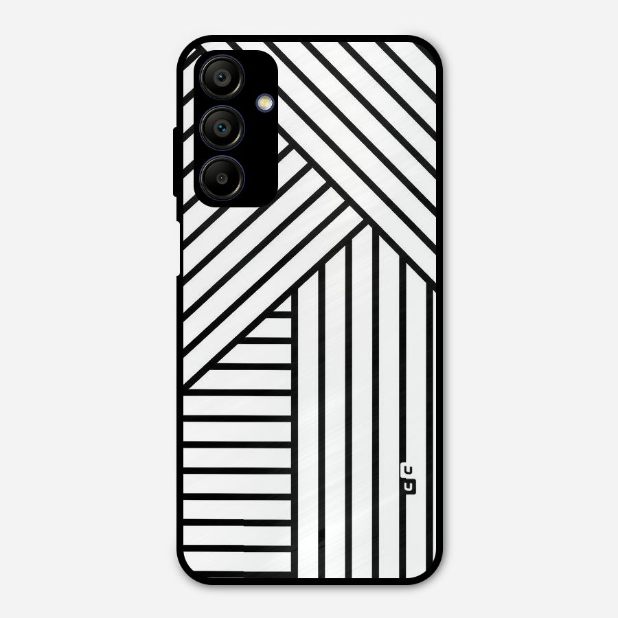 Lines Pattern Stripes Metal Back Case for Galaxy A15 5G