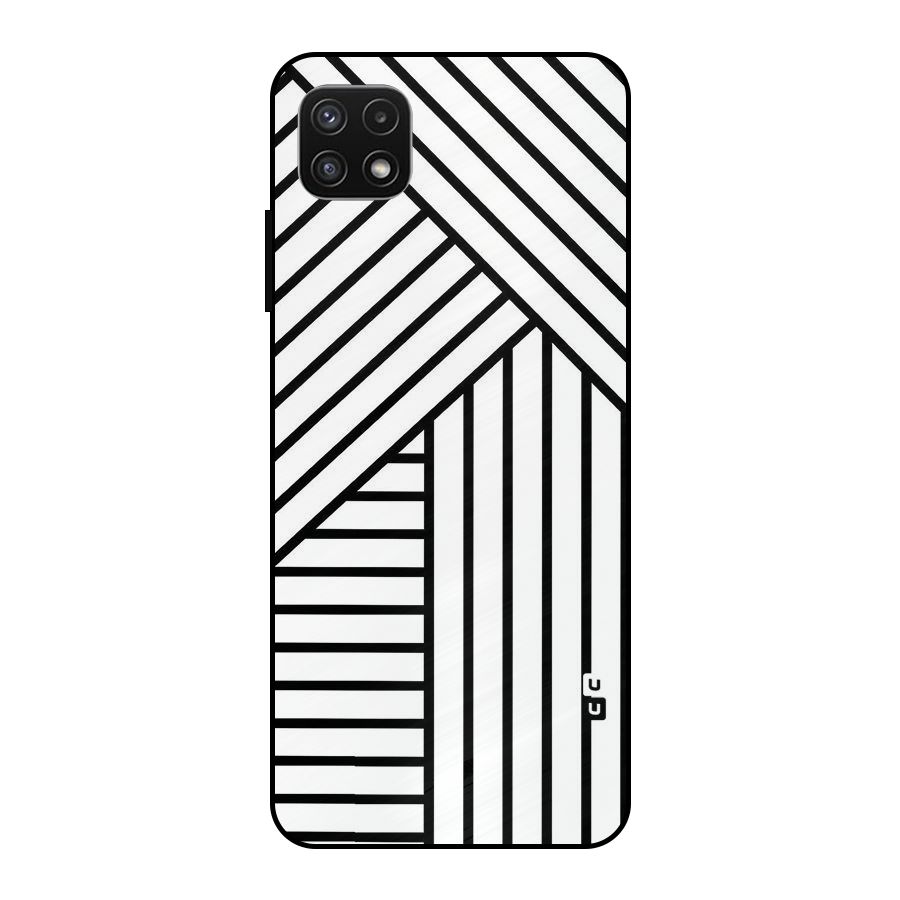 Lines Pattern Stripes Metal Back Case for Galaxy A22 5G