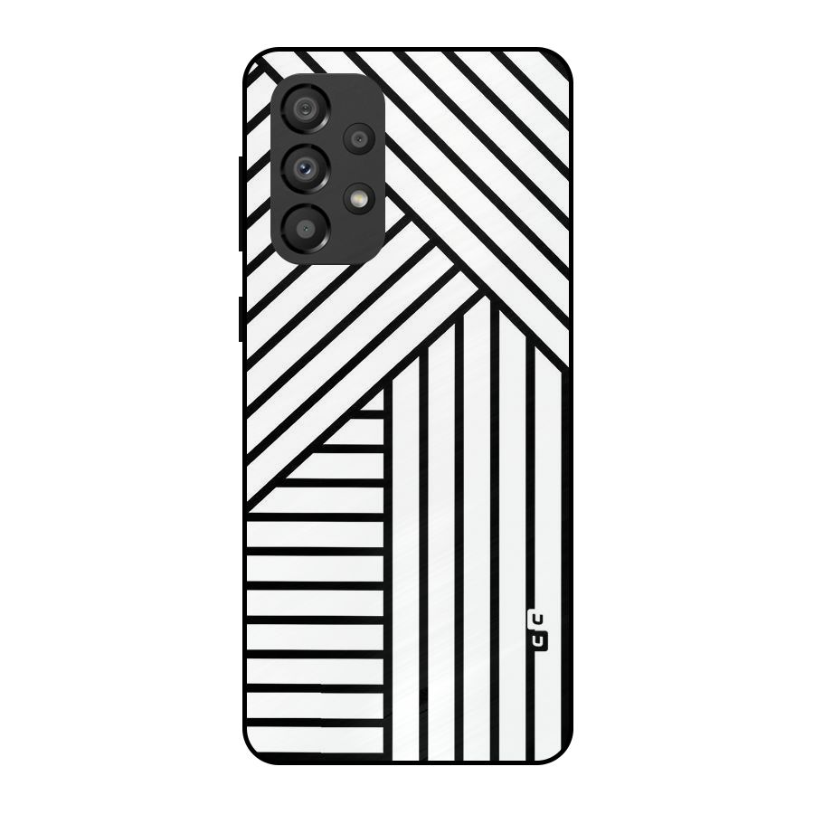 Lines Pattern Stripes Metal Back Case for Galaxy A33 5G