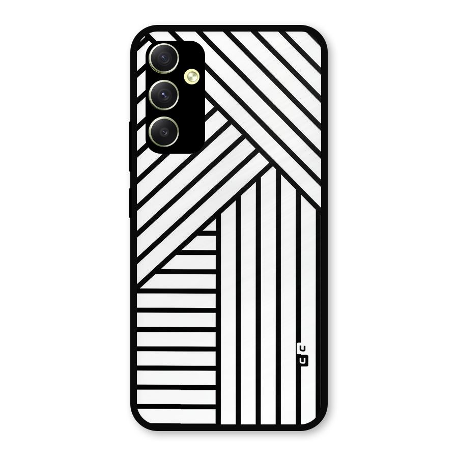 Lines Pattern Stripes Metal Back Case for Galaxy A34
