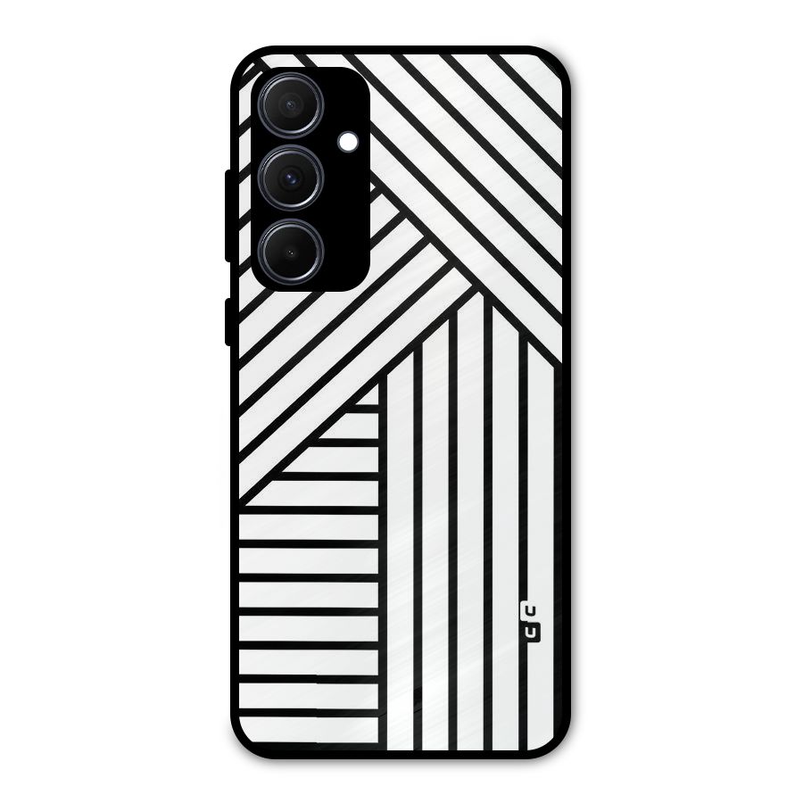 Lines Pattern Stripes Metal Back Case for Galaxy A35