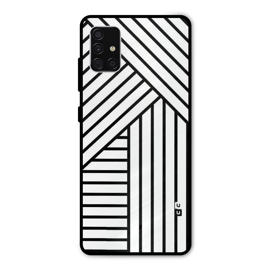 Lines Pattern Stripes Metal Back Case for Galaxy A51