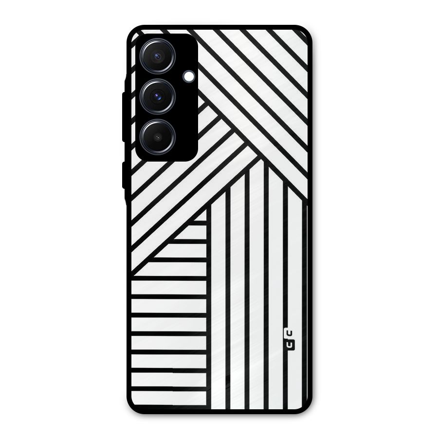 Lines Pattern Stripes Metal Back Case for Galaxy A55