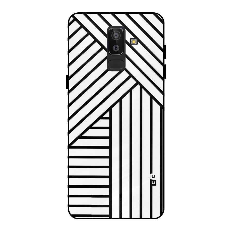 Lines Pattern Stripes Metal Back Case for Galaxy J8