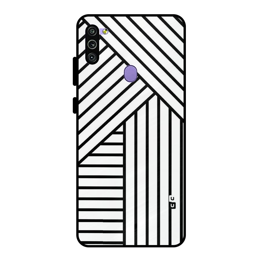 Lines Pattern Stripes Metal Back Case for Galaxy M11
