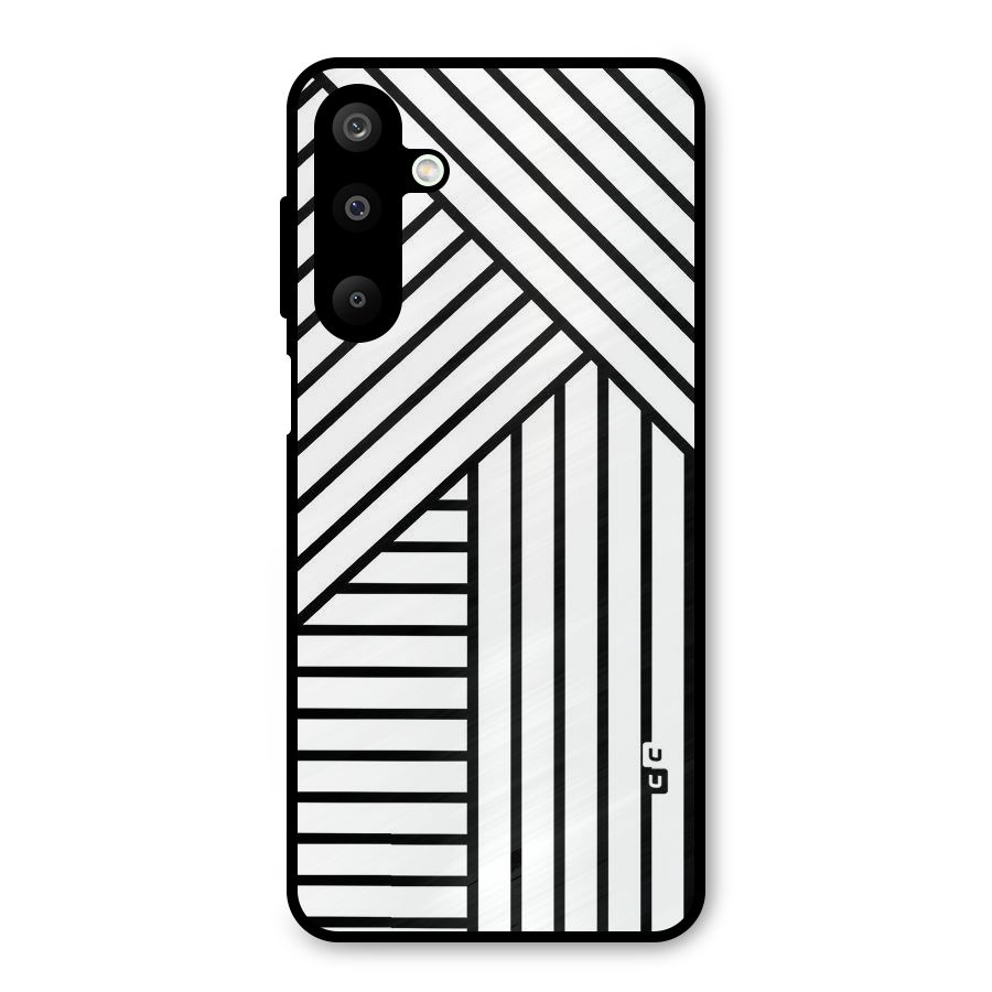 Lines Pattern Stripes Metal Back Case for Galaxy M16