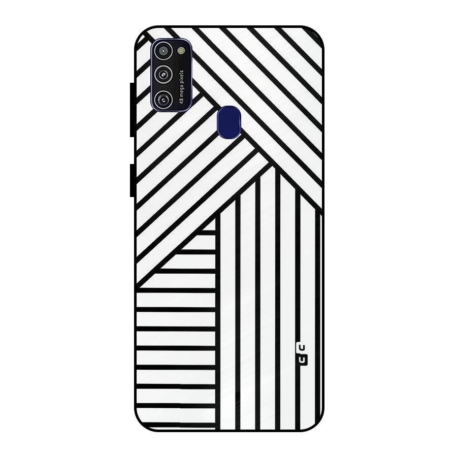 Lines Pattern Stripes Metal Back Case for Galaxy M21