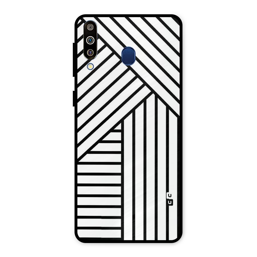 Lines Pattern Stripes Metal Back Case for Galaxy M30